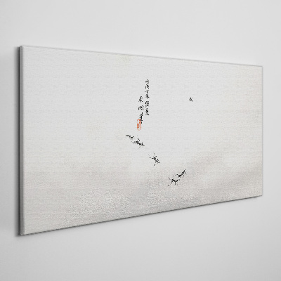 Canvas schilderij Vreedzame natuur met kalligrafie