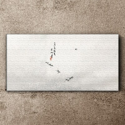 Canvas schilderij Vreedzame natuur met kalligrafie