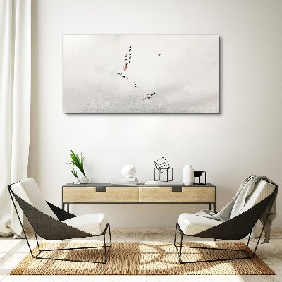 Canvas schilderij Vreedzame natuur met kalligrafie