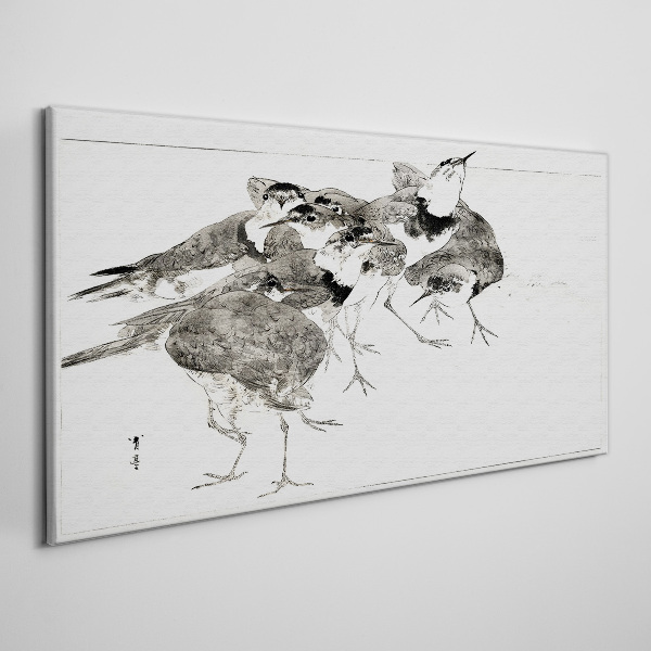 Schilderij op doek Een zwerm vogels tegen een witte achtergrond
