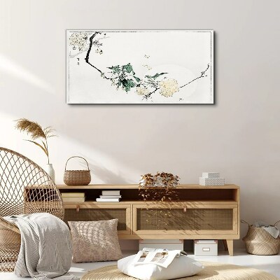 Canvas schilderij Een bloemenlandschap in delicate tinten