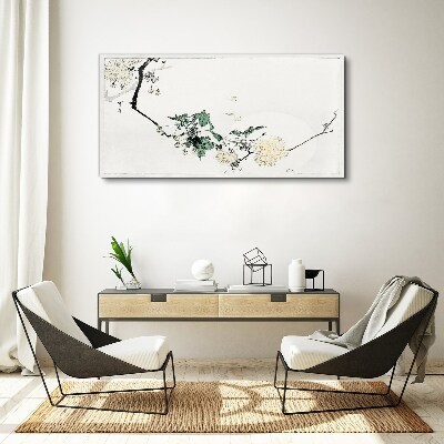 Canvas schilderij Een bloemenlandschap in delicate tinten