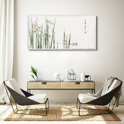 Schilderij op doek Bloemen in het gras