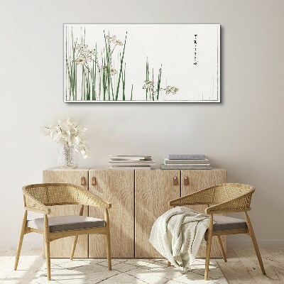 Schilderij op doek Bloemen in het gras