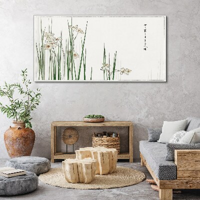 Schilderij op doek Bloemen in het gras