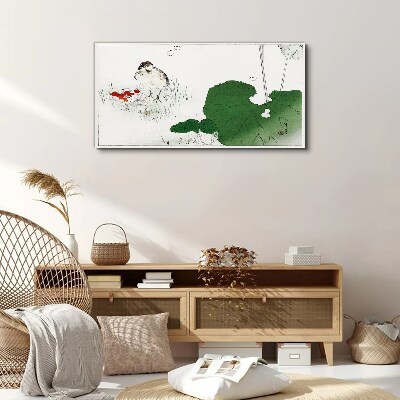 Canvas schilderij Een gevleugelde gast in een groene omgeving