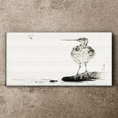 Foto op canvas Een vogel op een minimalistische achtergrond