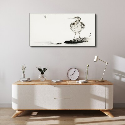 Foto op canvas Een vogel op een minimalistische achtergrond