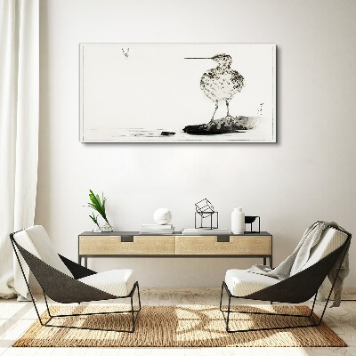 Foto op canvas Een vogel op een minimalistische achtergrond