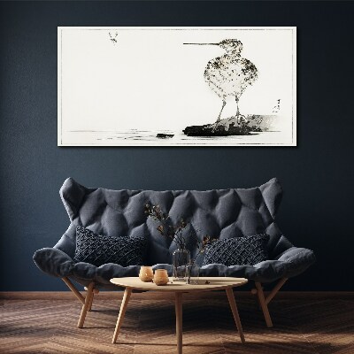 Foto op canvas Een vogel op een minimalistische achtergrond
