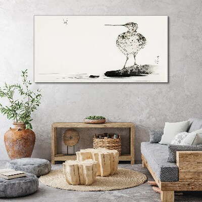 Foto op canvas Een vogel op een minimalistische achtergrond