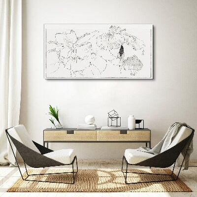 Schilderij op doek Bloemige composities in delicate lijnen