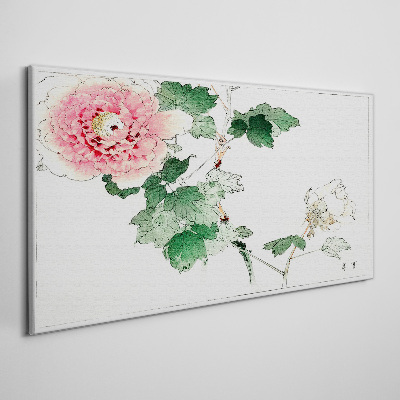 Foto op canvas Bloemstuk met roze pioenroos