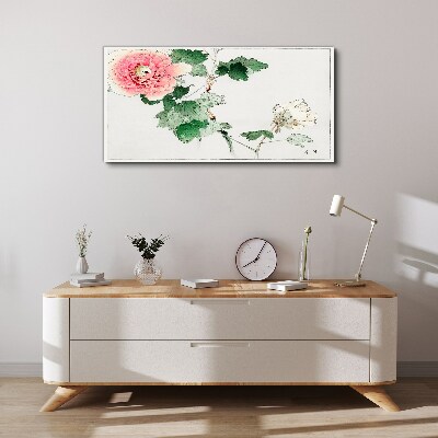 Foto op canvas Bloemstuk met roze pioenroos