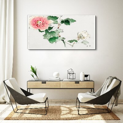Foto op canvas Bloemstuk met roze pioenroos