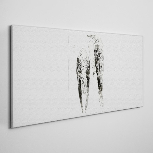 Canvas schilderij Twee vogels op een witte achtergrond