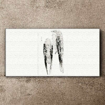 Canvas schilderij Twee vogels op een witte achtergrond