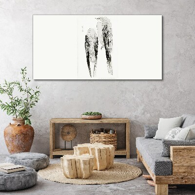 Canvas schilderij Twee vogels op een witte achtergrond