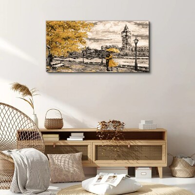 Canvas schilderij Gouden herfst in Londen