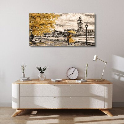 Canvas schilderij Gouden herfst in Londen
