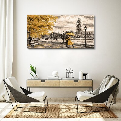 Canvas schilderij Gouden herfst in Londen
