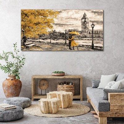 Canvas schilderij Gouden herfst in Londen