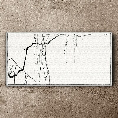 Foto op canvas Delicate takken in monochrome tinten