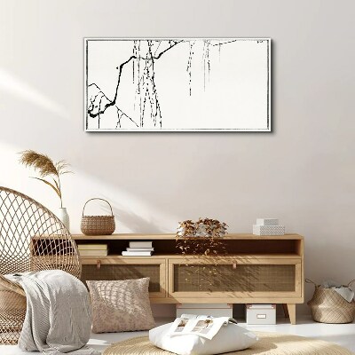 Foto op canvas Delicate takken in monochrome tinten