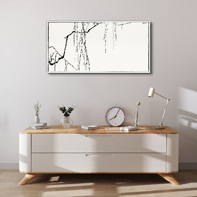Foto op canvas Delicate takken in monochrome tinten