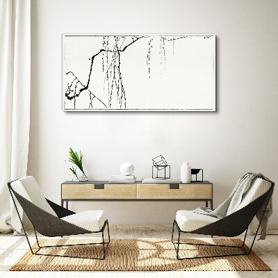 Foto op canvas Delicate takken in monochrome tinten