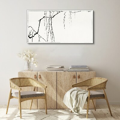 Foto op canvas Delicate takken in monochrome tinten