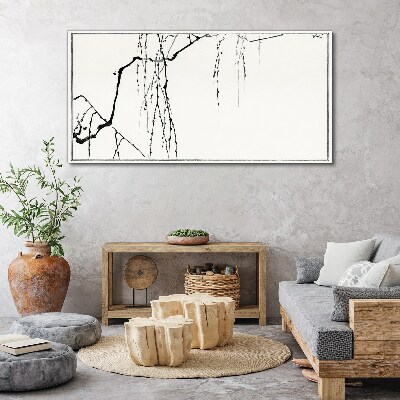 Foto op canvas Delicate takken in monochrome tinten