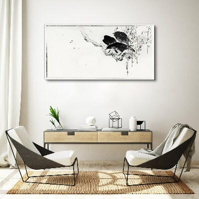 Schilderij op doek Zwarte vogels op een tak