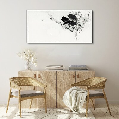 Schilderij op doek Zwarte vogels op een tak