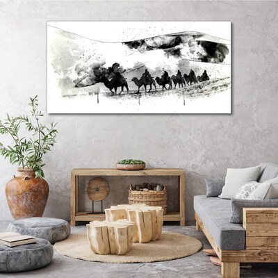 Foto op canvas Caravan in zwart-wit