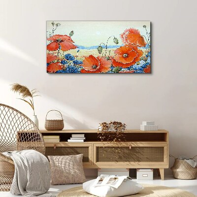 Foto op canvas Een bloemenlandschap in pastelkleuren