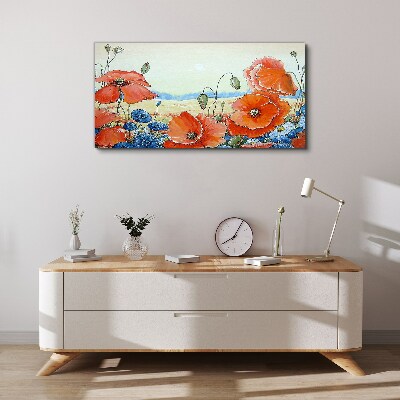 Foto op canvas Een bloemenlandschap in pastelkleuren