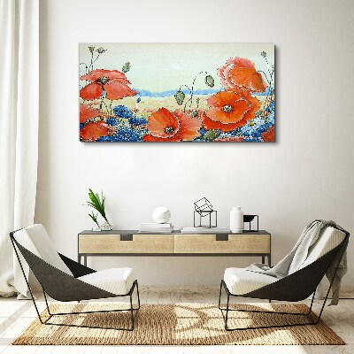 Foto op canvas Een bloemenlandschap in pastelkleuren