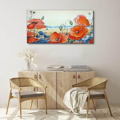 Foto op canvas Een bloemenlandschap in pastelkleuren