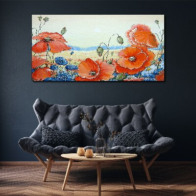 Foto op canvas Een bloemenlandschap in pastelkleuren