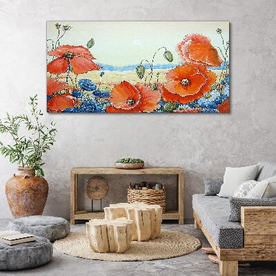 Foto op canvas Een bloemenlandschap in pastelkleuren