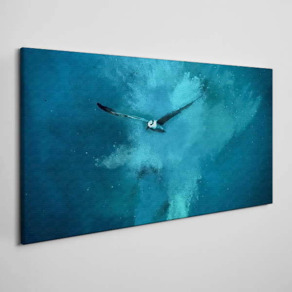 Foto op canvas Een vogel in de blauwe ruimte