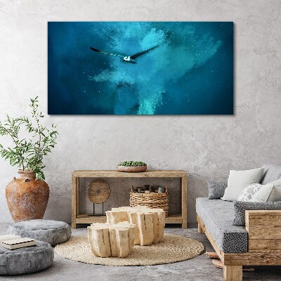 Foto op canvas Een vogel in de blauwe ruimte