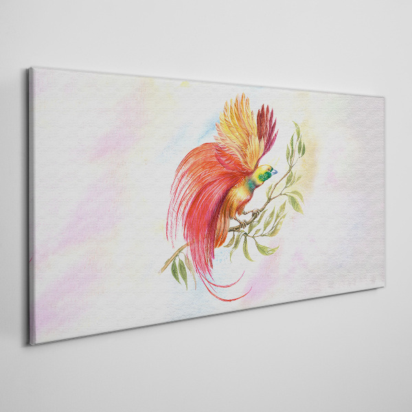 Schilderij op doek Een kleurrijke vogel op een tak