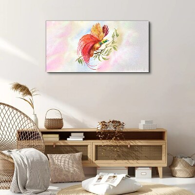 Schilderij op doek Een kleurrijke vogel op een tak