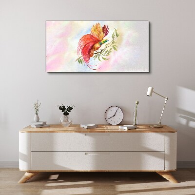 Schilderij op doek Een kleurrijke vogel op een tak