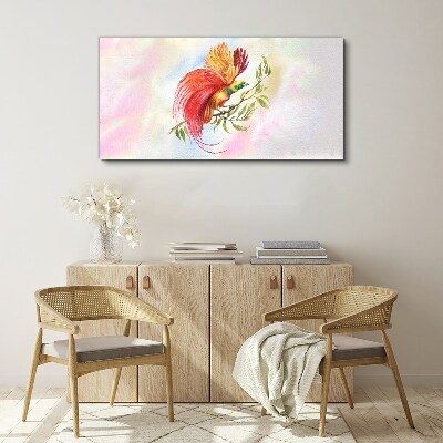 Schilderij op doek Een kleurrijke vogel op een tak