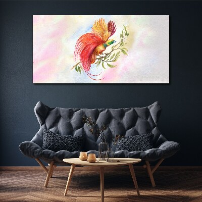 Schilderij op doek Een kleurrijke vogel op een tak