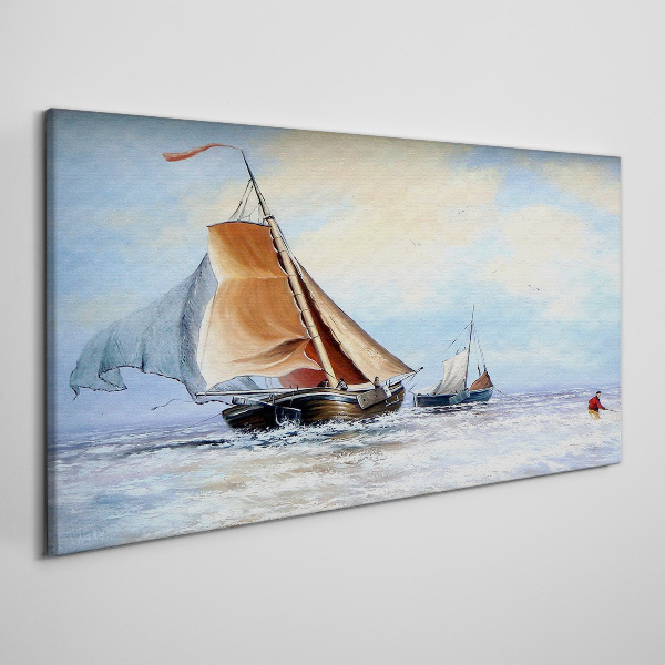 Foto op canvas Zeilen op de golven