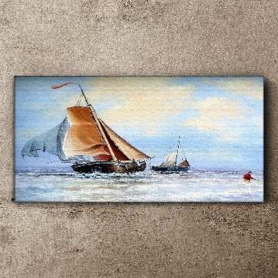 Foto op canvas Zeilen op de golven